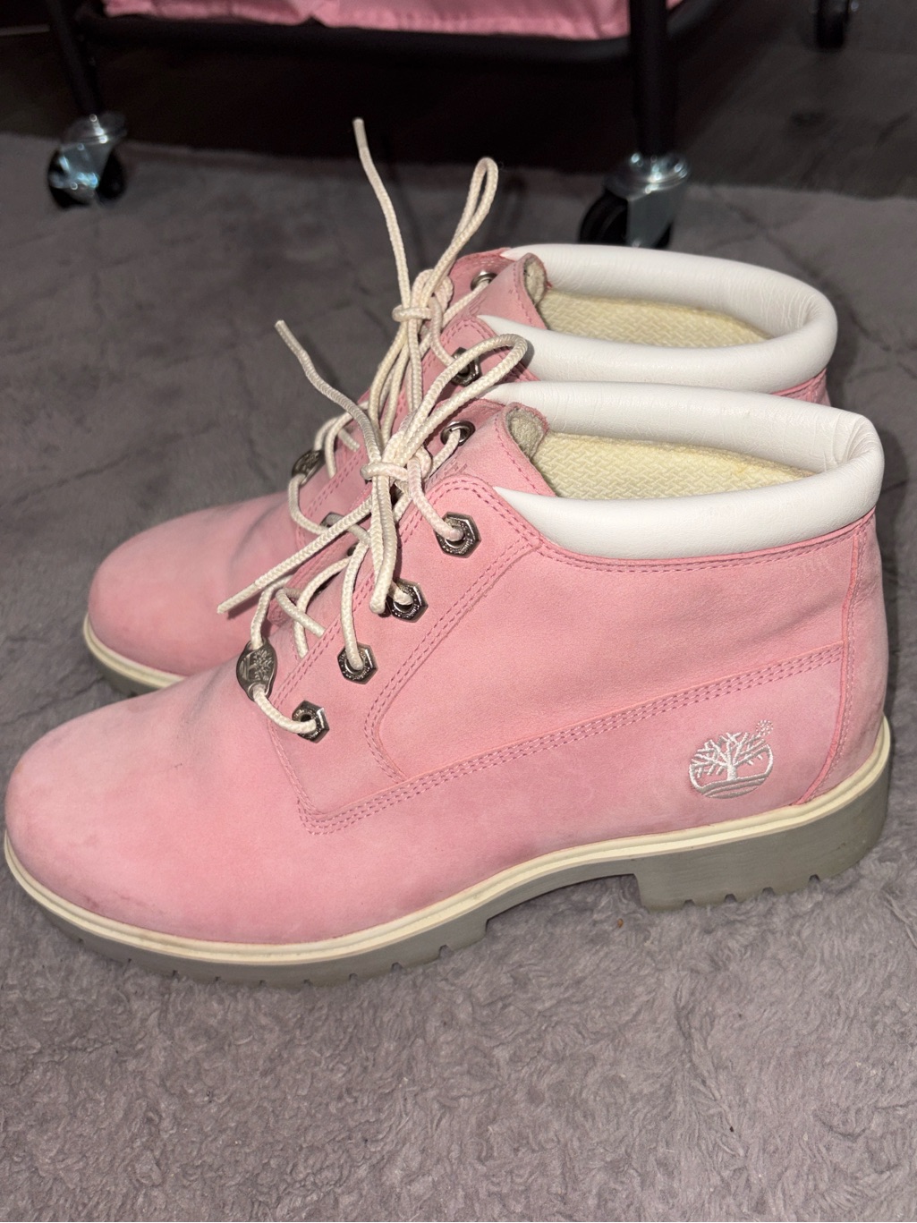 (Women’s) Timberland Nellie Waterproof Chukka Wide Fit Boots ‘Pink Nubuck’